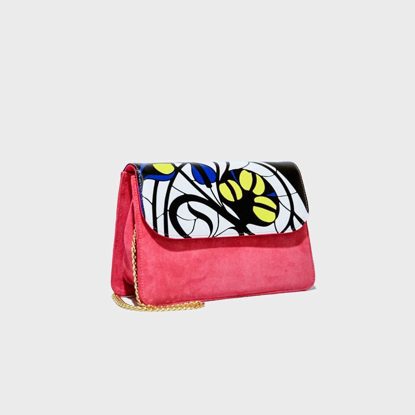 Baguette bag pink and white 2-min