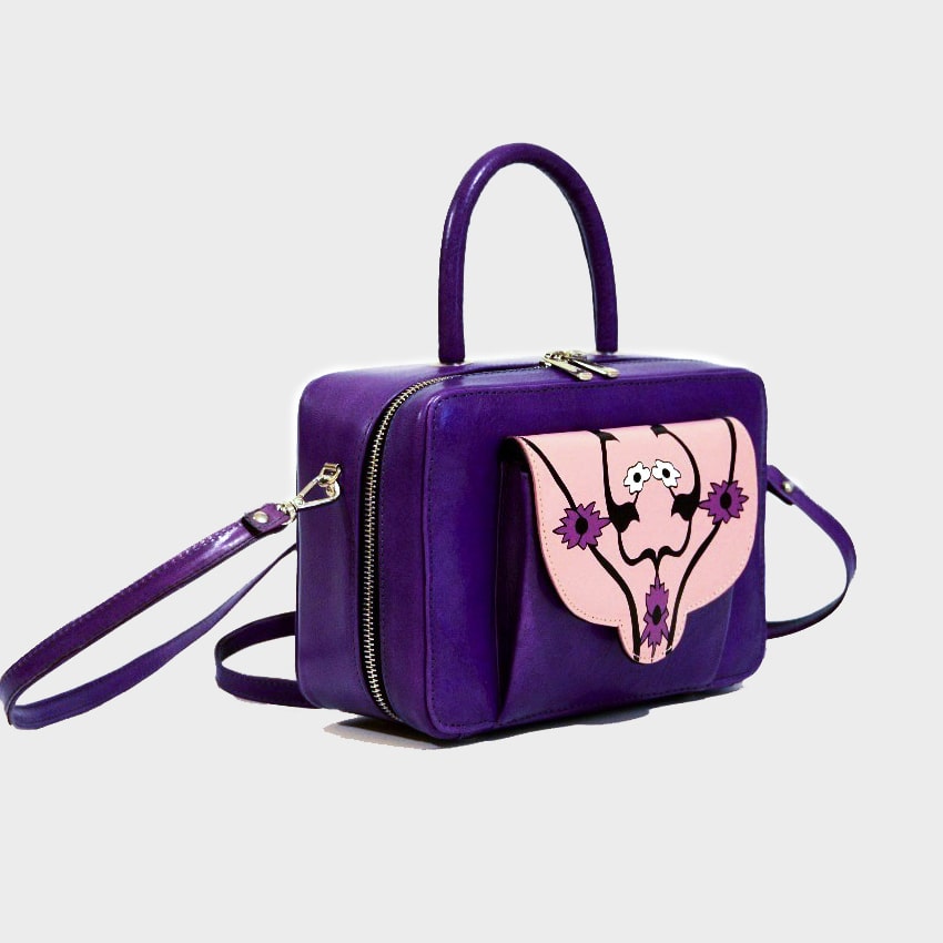 Bauletto bag purple and pink 5-min