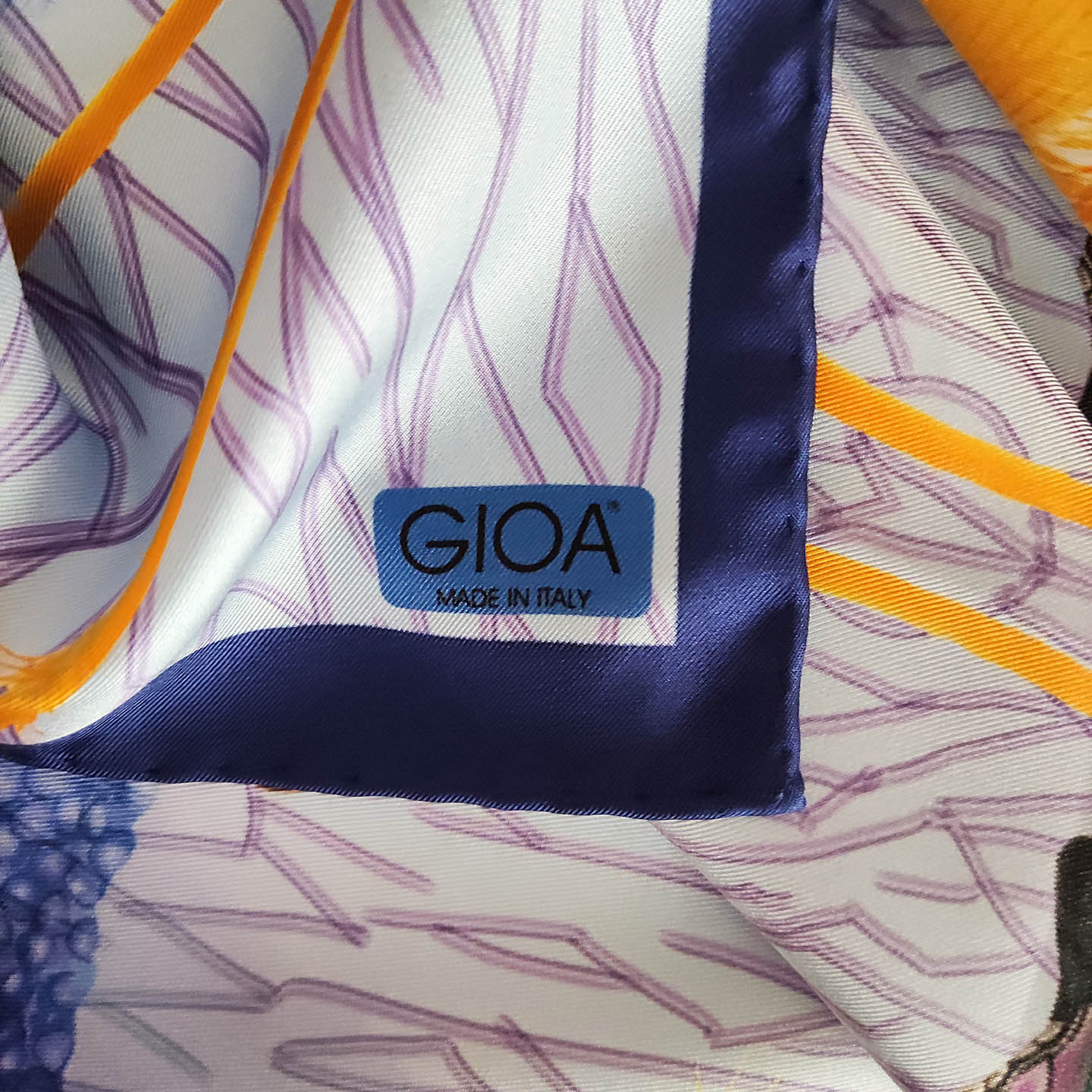 Silk Scarf with Dragonflies Pastel Blue 2
